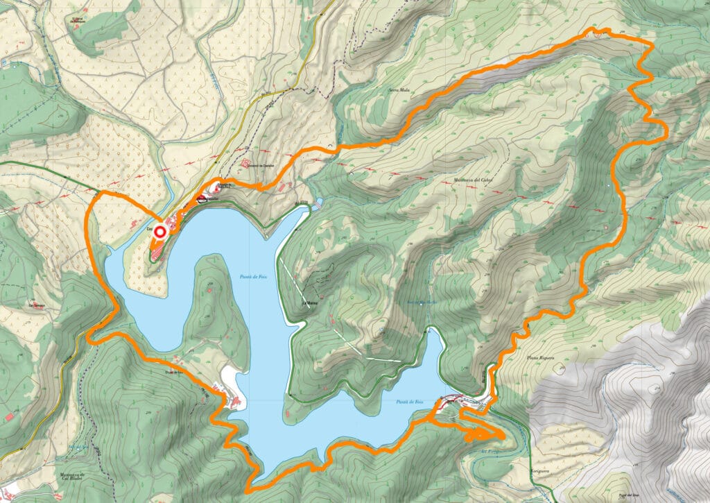 Mapa ruta circular Pantano de Foix