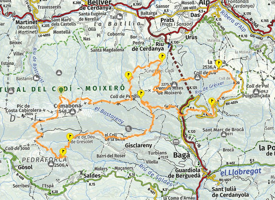 Mapa Cavalls del Vent