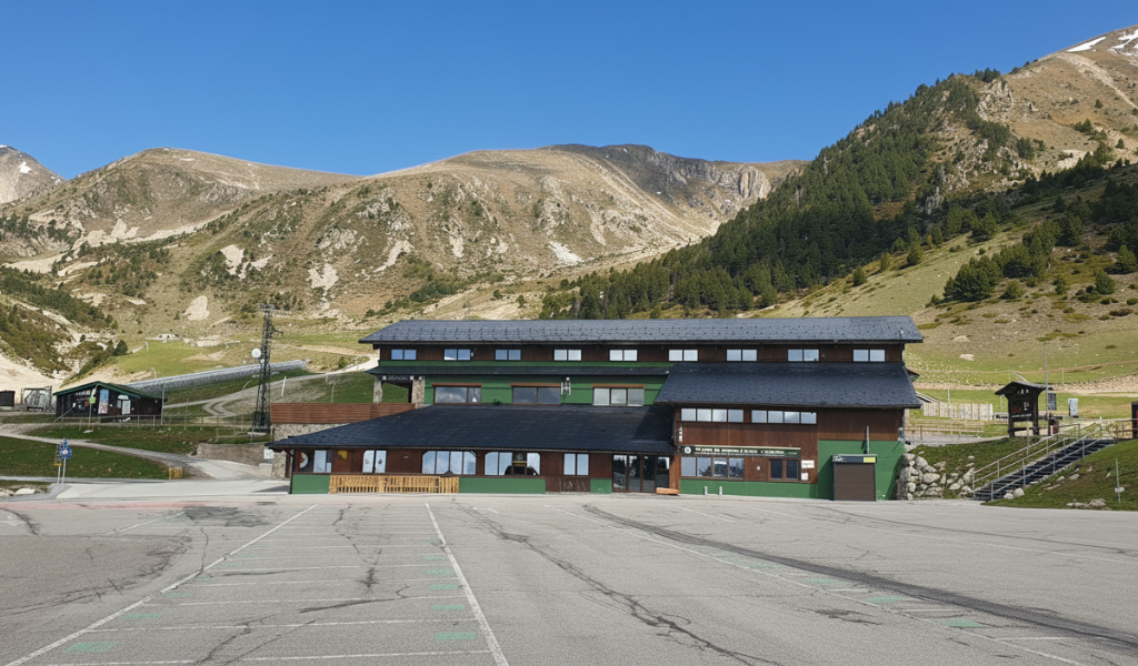 Parking de Vallter 2000 inicio excursión Costabona